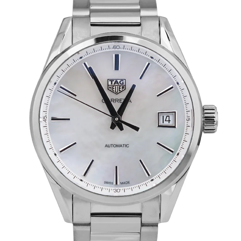 2023 PAPERS Tag Heuer Carrera White MOTHER OF PEARL 36mm WBK2311.BA0652 Watch