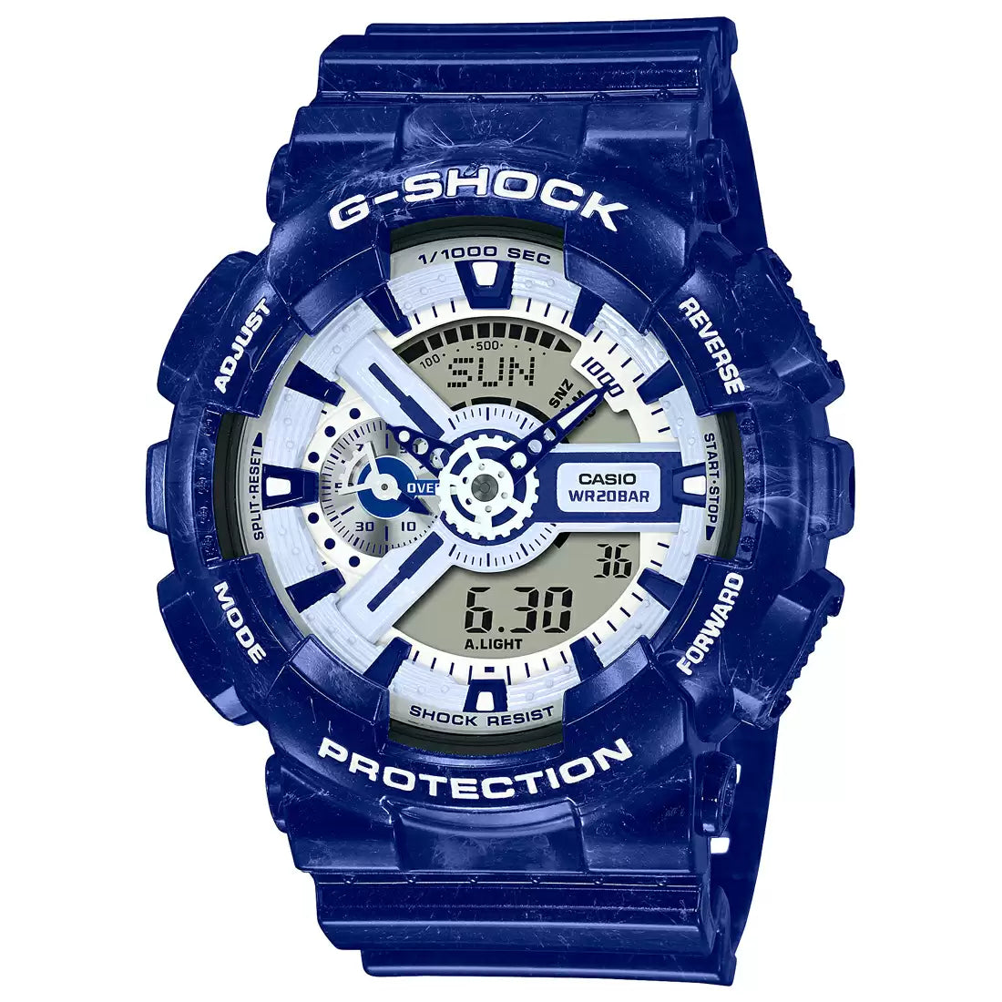 Casio Blue Analog-Digital Men's Watch G-SHOCK GA-110BWP-2ADR - G1258