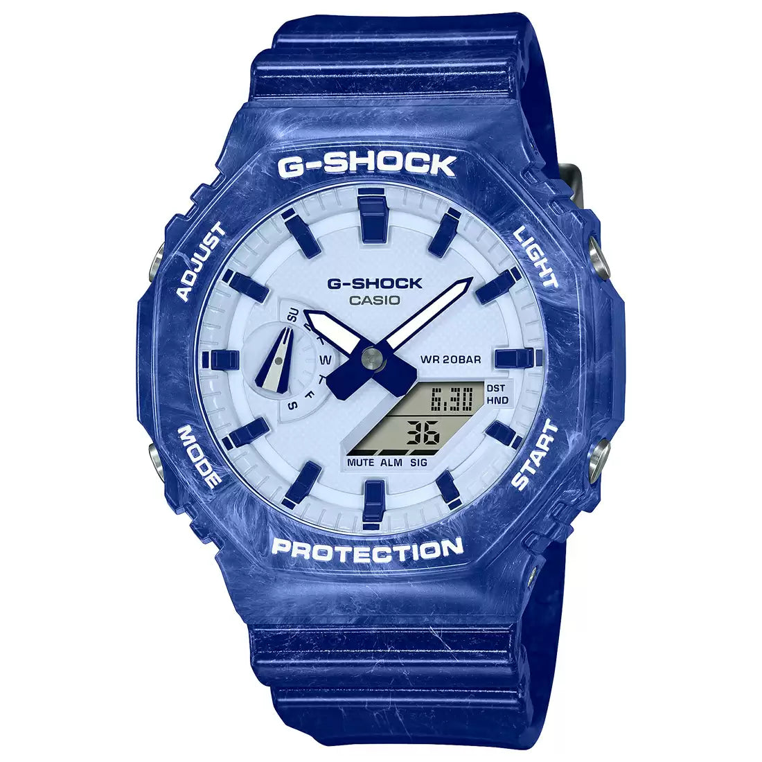 Casio Blue Carbon Core Guard Men's Watch G-SHOCK GA-2100BWP-2ADR - G1257