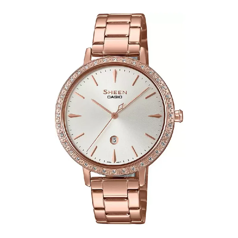 Casio Sheen Analog Silver Dial Women's Watch - SHE-4535YPG-7AUDF (SH231)