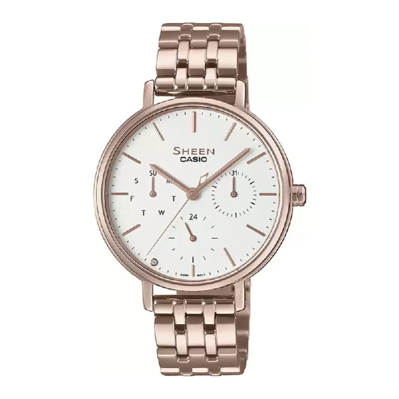 Casio Sheen White Dial Women's Watch -SH232