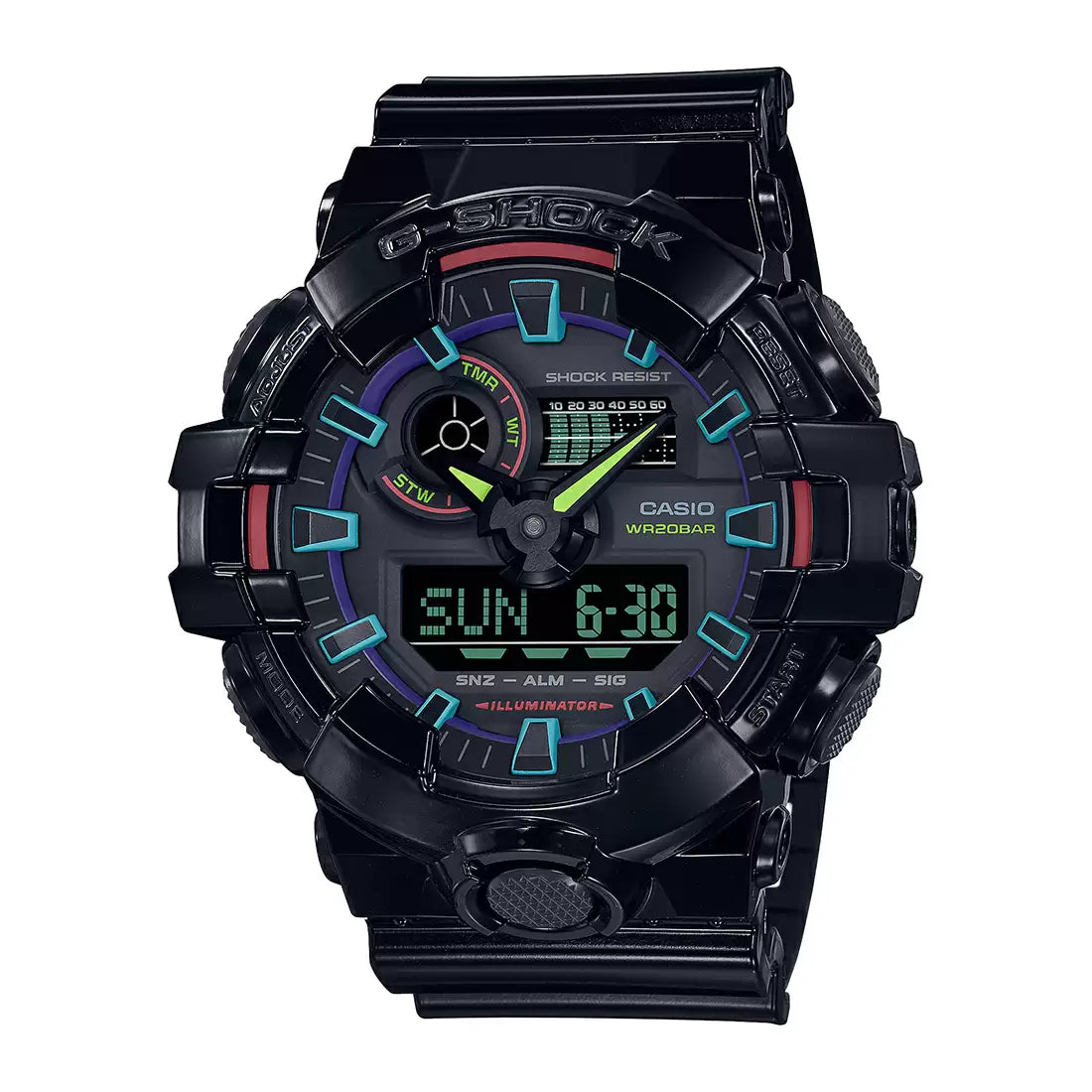 Casio Virtual Rainbow Digital Men's Watch G-SHOCK GA-700RGB-1ADR - G1369