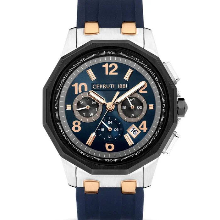 CERRUTI 1881 38.52 mm Blue Dial Silicone Analogue Watch For Men - CECIWGQ2224102W