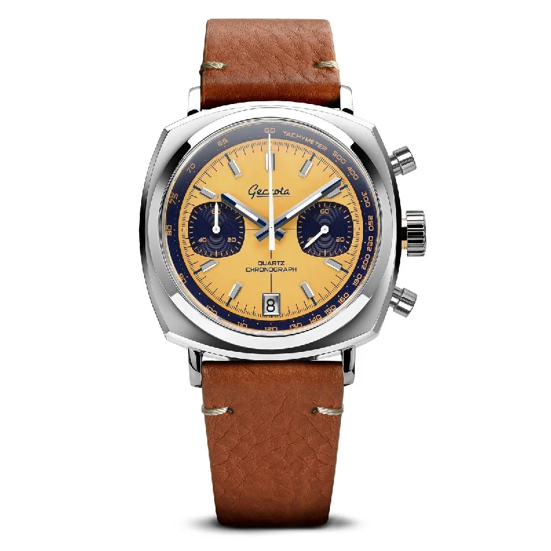 Chronotimer Chronograph Watch Yellow Racing Dial