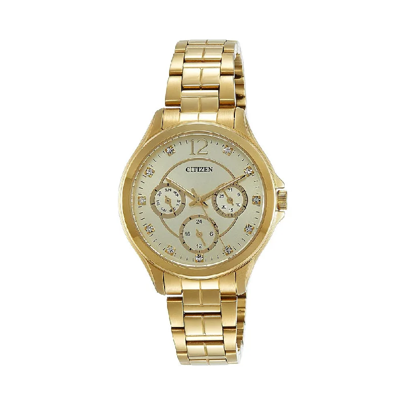 Citizen Analog Gold Dial Women's Watch - ED8142-51P