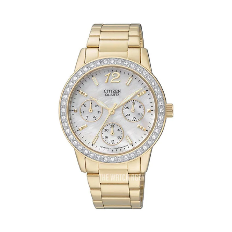 Citizen Analog Mother Of Pearl Dial Women's Watch-ED8092-58D