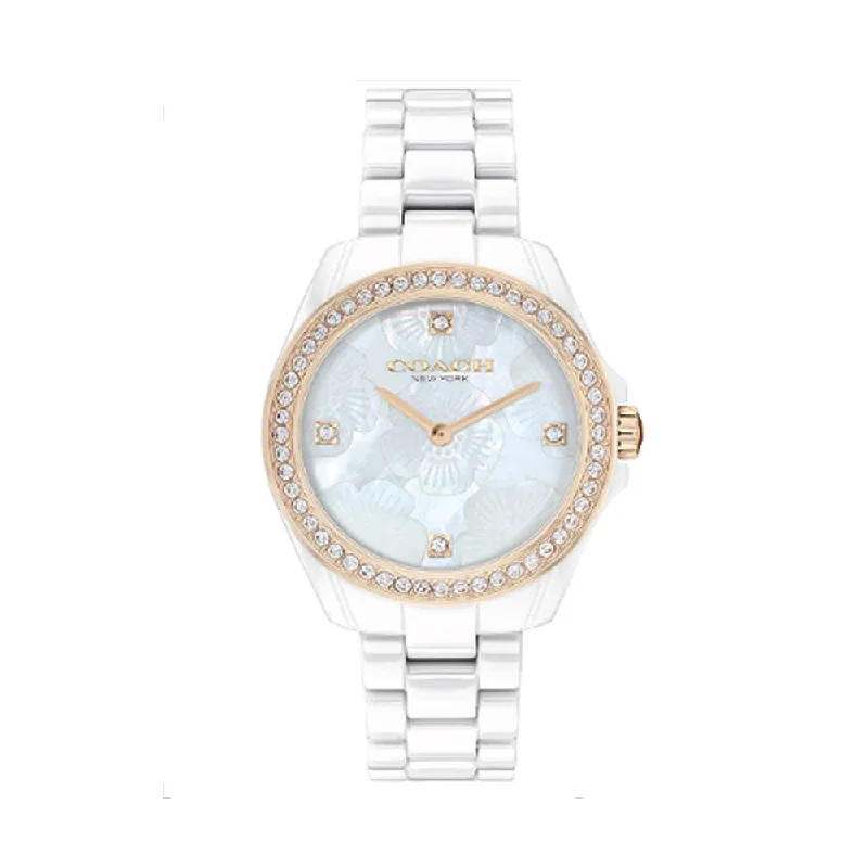 COACH Pearl Dial Stainless Steel Analogue Womens Watch - NCCO14503662W