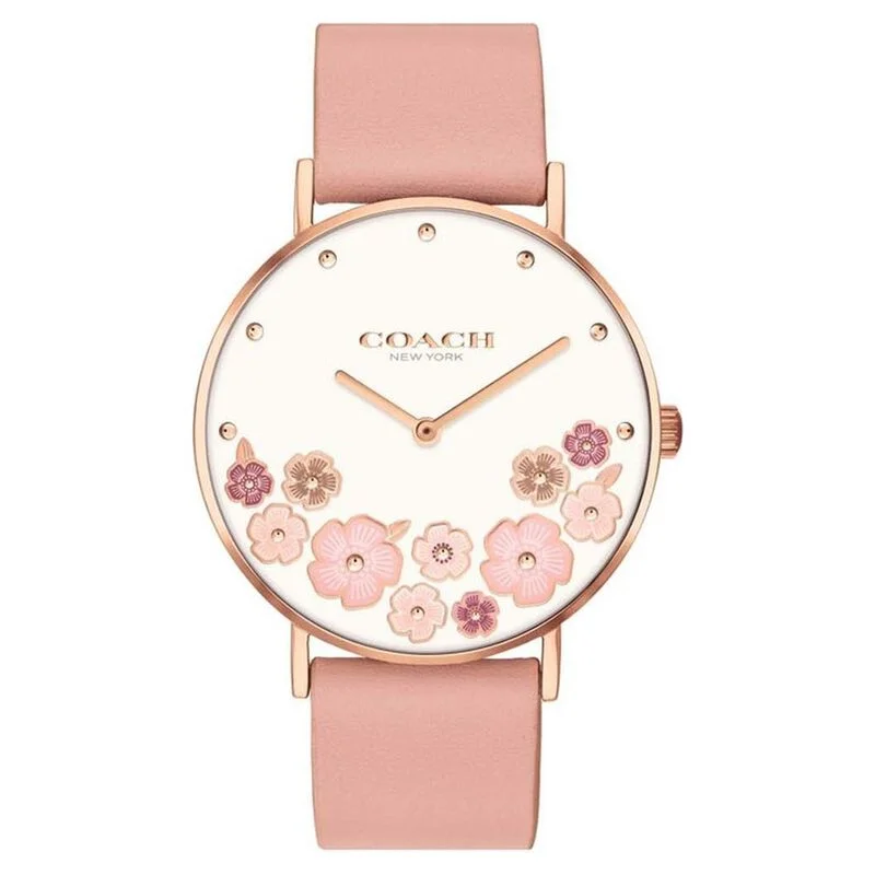 Coach Quartz Analog Multicoloured Dial Leather Strap Watch For Women