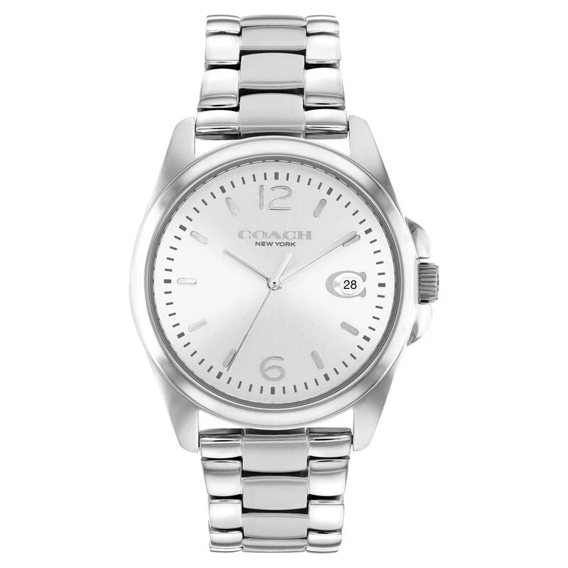 Coach Quartz Analog Silver Dial Stainless Steel Strap Watch For Women