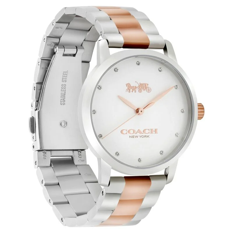 Coach Quartz Analog Silver Dial Stainless Steel Strap Watch For Women