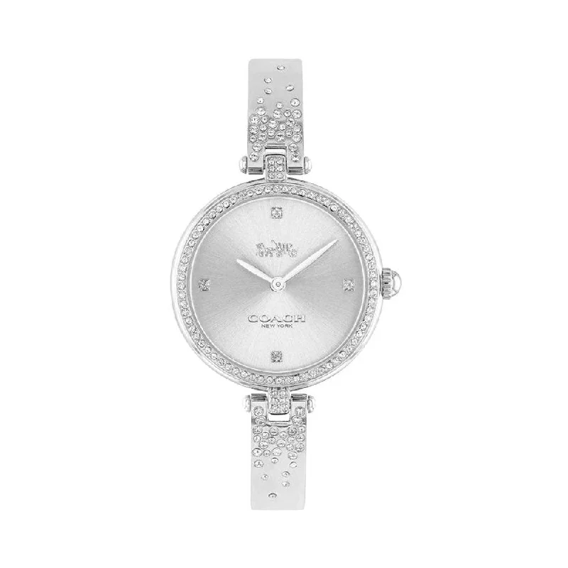 Coach Women's 30 Mm Park Silver White Dial Stainless Steel Analogue Watch - CO14503650W