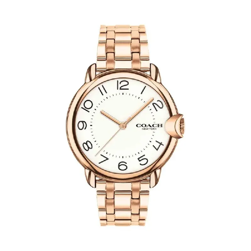 Coach Womens 36 Mm Arden White Dial Stainless Steel Analogue Watch - CO14503598W