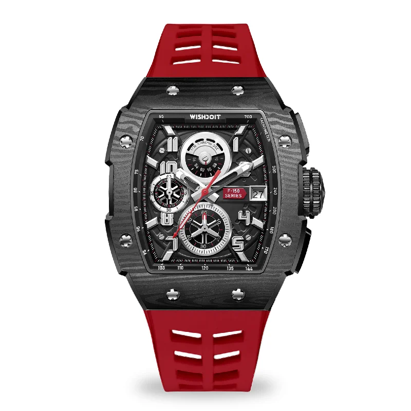 Racing | F-150 Chrono-Black Watch (Red Strap)