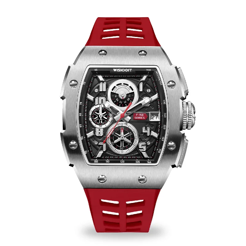 Racing | F-150 Chrono-Silvery Watch (Red Strap)