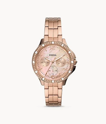 Fossil Ladies' Finley Multifunction Rose Gold Tone Stainless Steel Watch ES4787