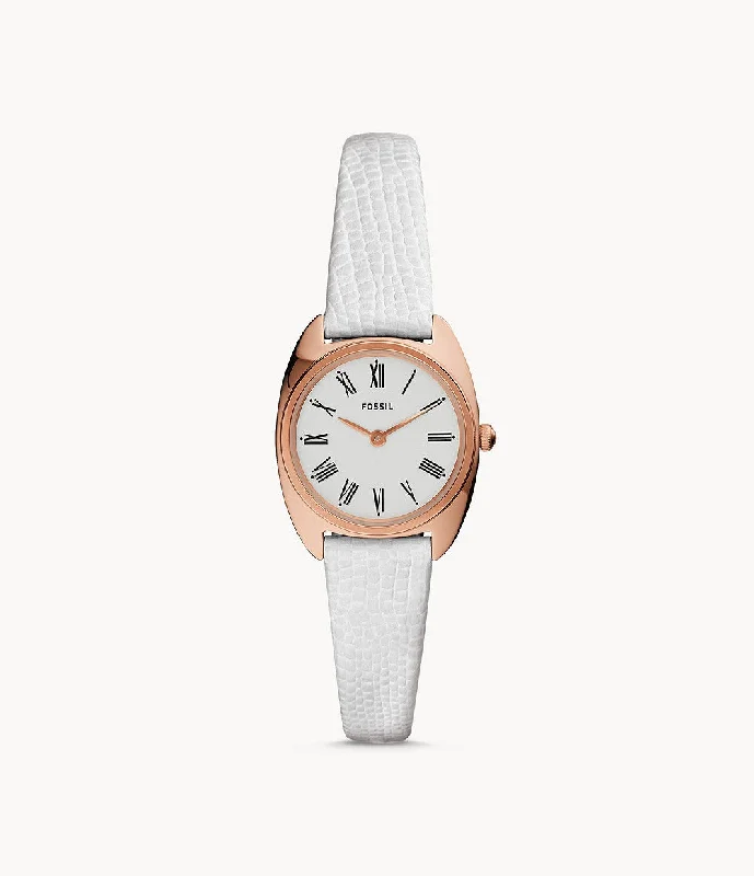 Fossil Ladies' Jude Mini Two Hand White Leather Watch ES4802