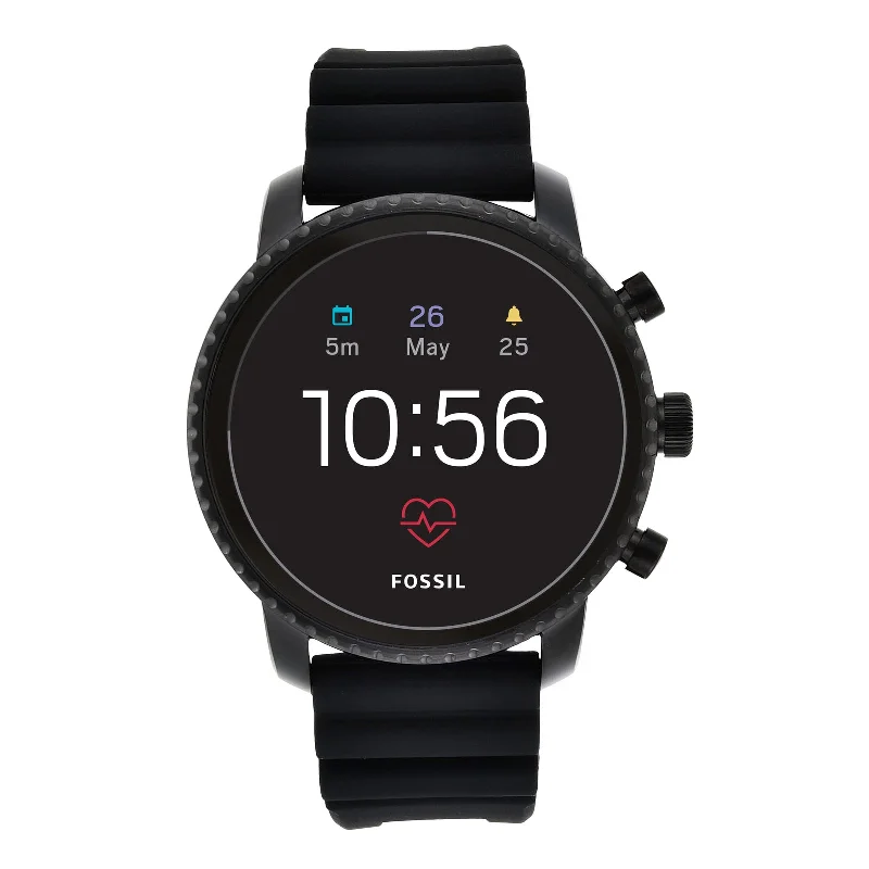 Fossil Gen 4(45mm, black) Explorist silicone Touchscreen Men's Smartwatch with Heart Rate, GPS, Music storage and Smartphone Notifications - FTW4018