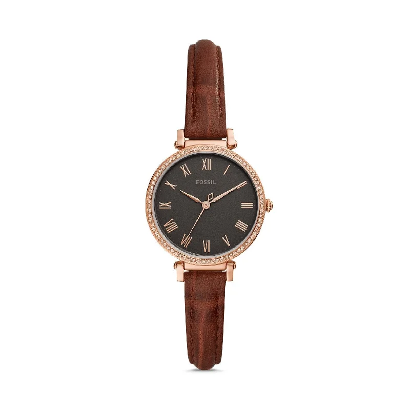 Fossil Ladies' KinseyThree-Hand Brown Leather Watch ES4682