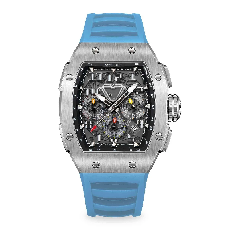 Racing | GT Chrono-Silvery Watch (Light Blue Strap)