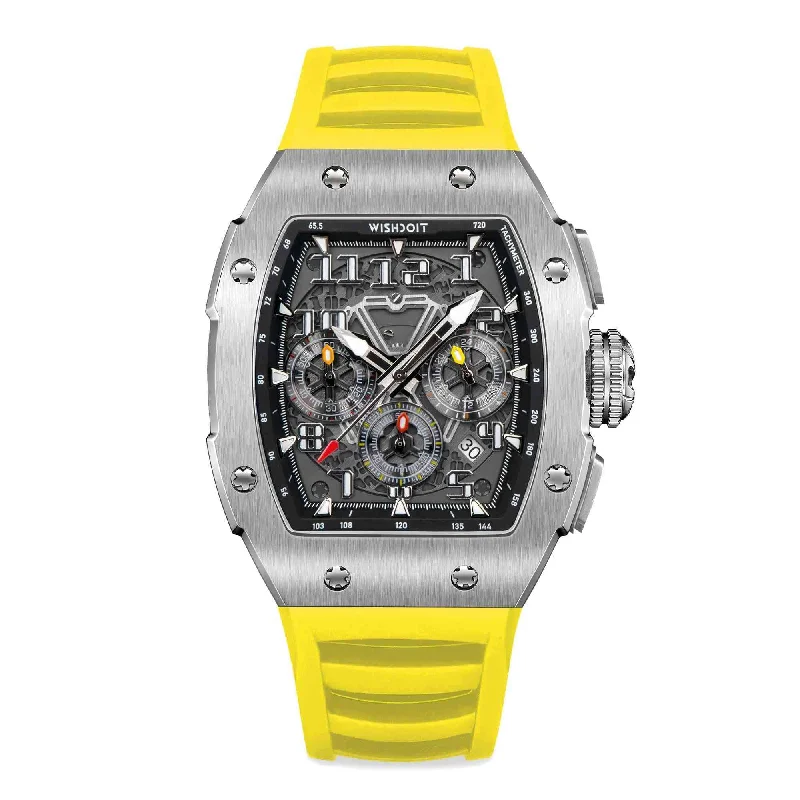 Racing | GT Chrono-Silvery Watch (Yellow Strap)