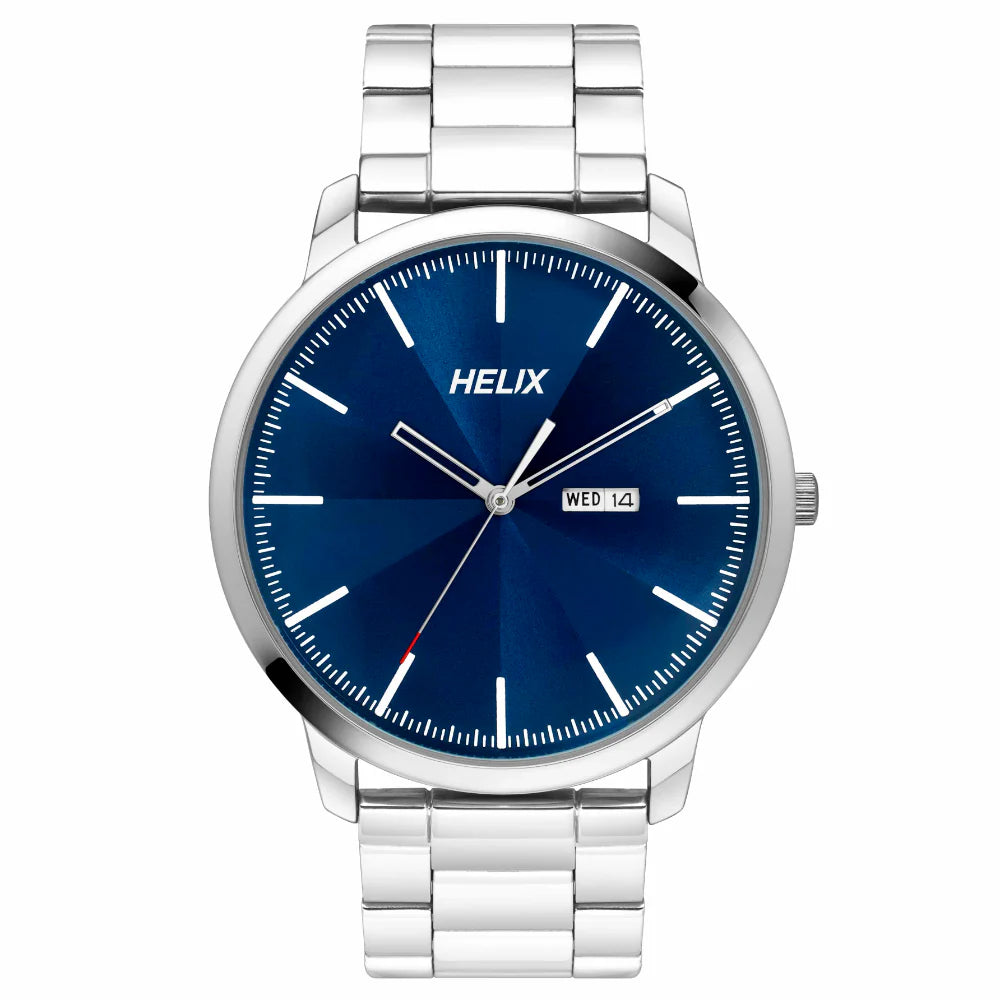 Helix By Timex Blue Round Analog Stainless Steel Watch Men -TW047HG02