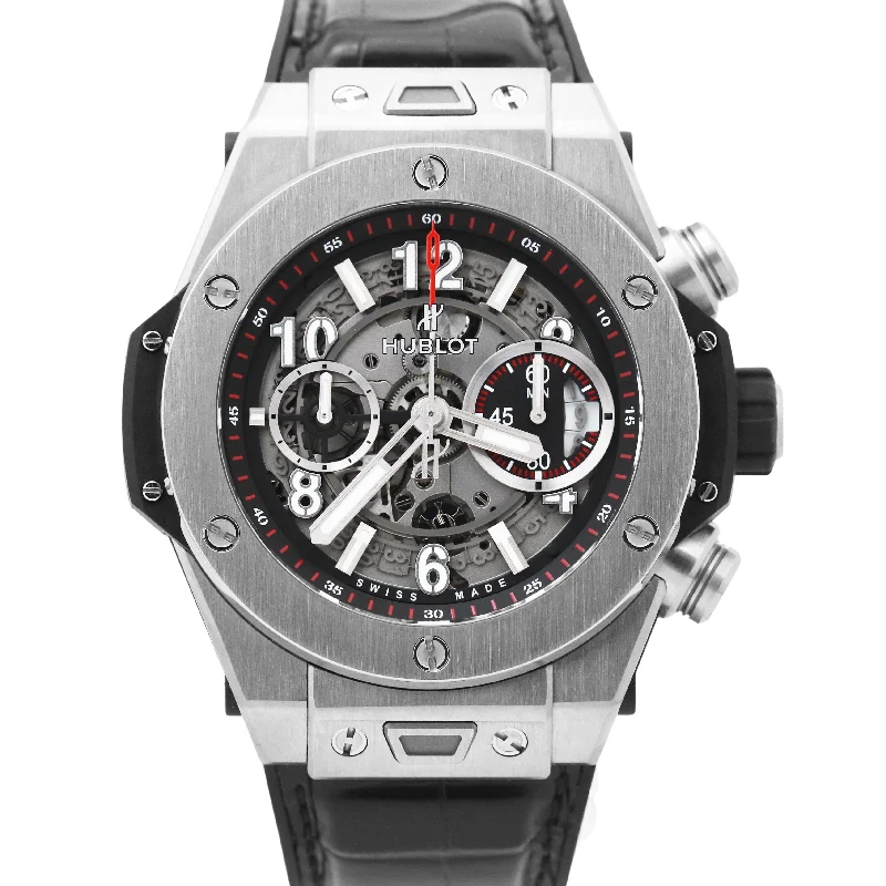 MINT Hublot Big Bang Unico TITANIUM SKELETON CHRONO Black 42mm 441.NX.1170.RX