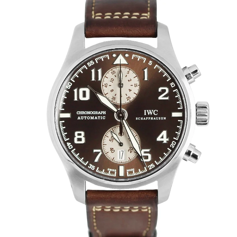 IWC Schaffhausen Pilot Spitfire Chronograph Saint Exupery Brown 43mm IW387806