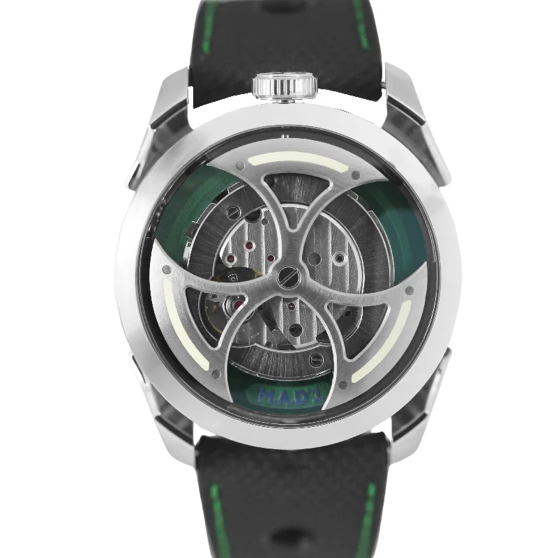 M.A.D Editions Green Edition Stainless Steel Skeleton 42mm M.A.D 1 Watch B+P