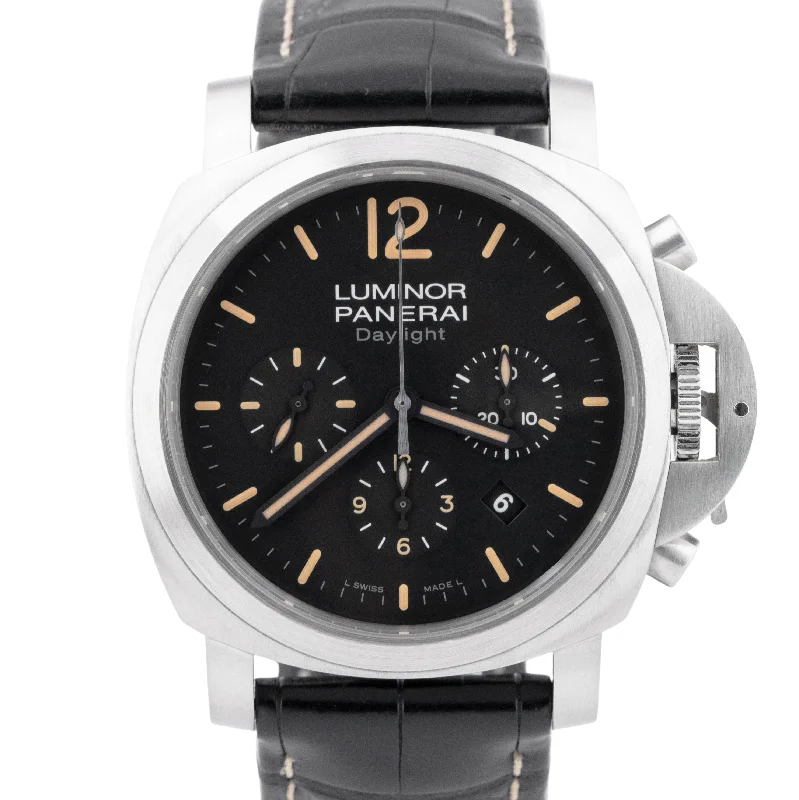 MINT Panerai Luminor Daylight PAM 356 Chronograph 44mm Steel Watch PAM00356