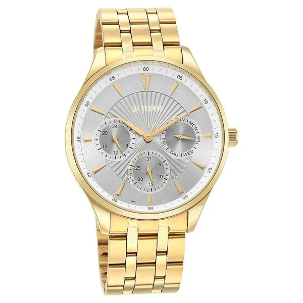 Opulent Silver Dial Multifunction Watch for Men nr90127ym04 / 90127ym04