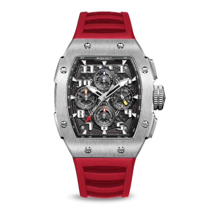 Racing | GT Chrono 2.0-Silvery Watch (Red Strap)