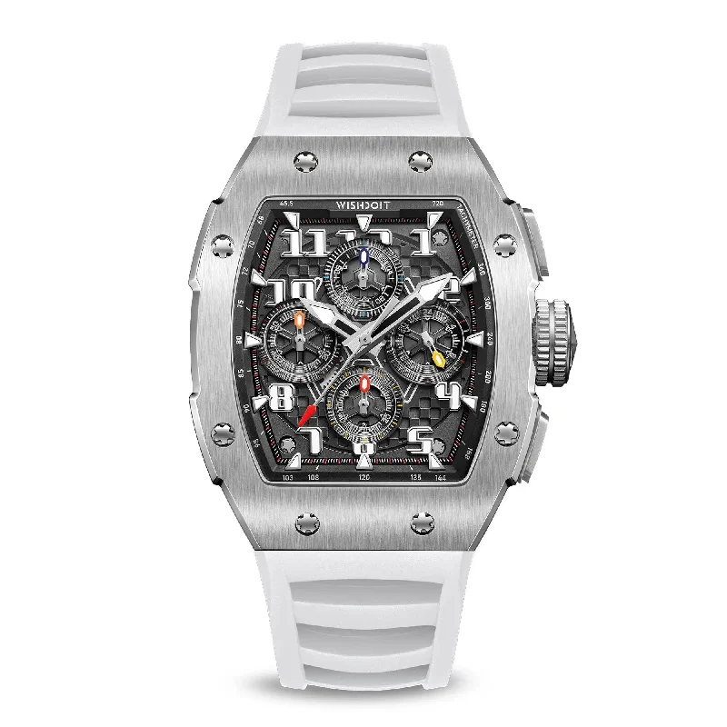 Racing | GT Chrono 2.0-Silvery Watch (White Strap)