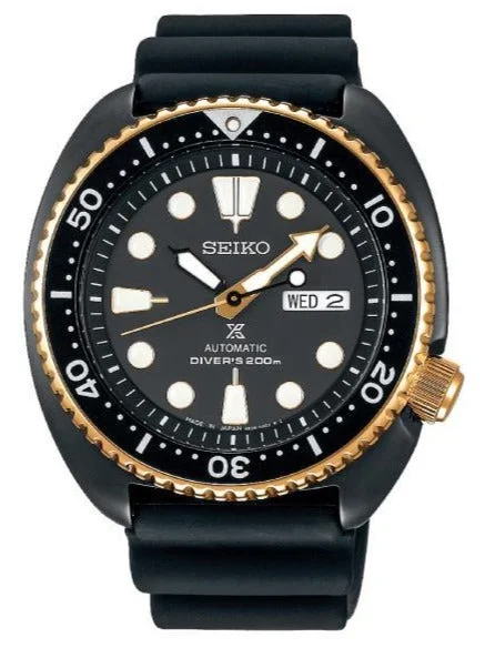 Seiko Prospex Automatic 200M Diver Black-Gold Turtle SBDY004