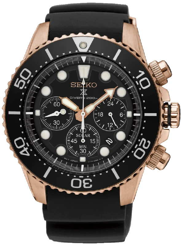 Seiko Prospex Solar Chronograph 200M Scuba Diver Black-Gold SSC618P1