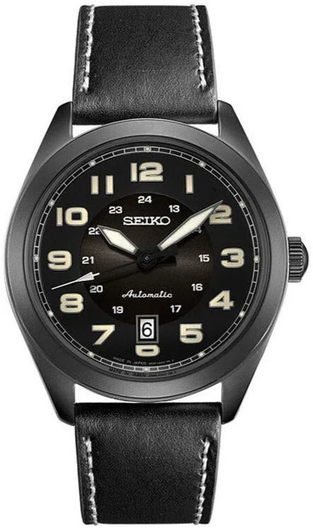 Seiko Automatic Aviator Style Date Display Black-Dial SRPC89J1