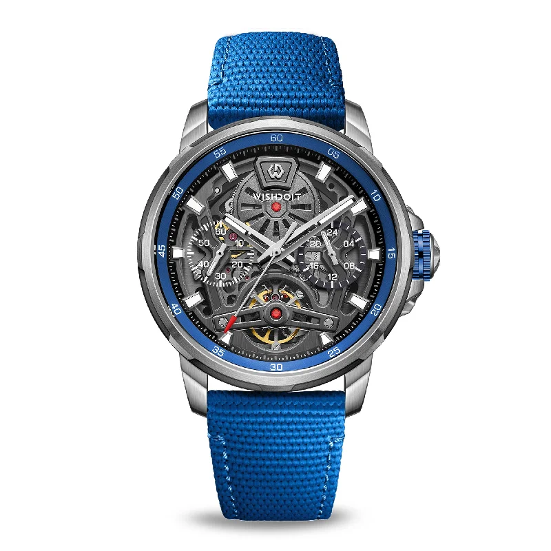 The Aristos Automatic - Silver Watch (Blue strap)