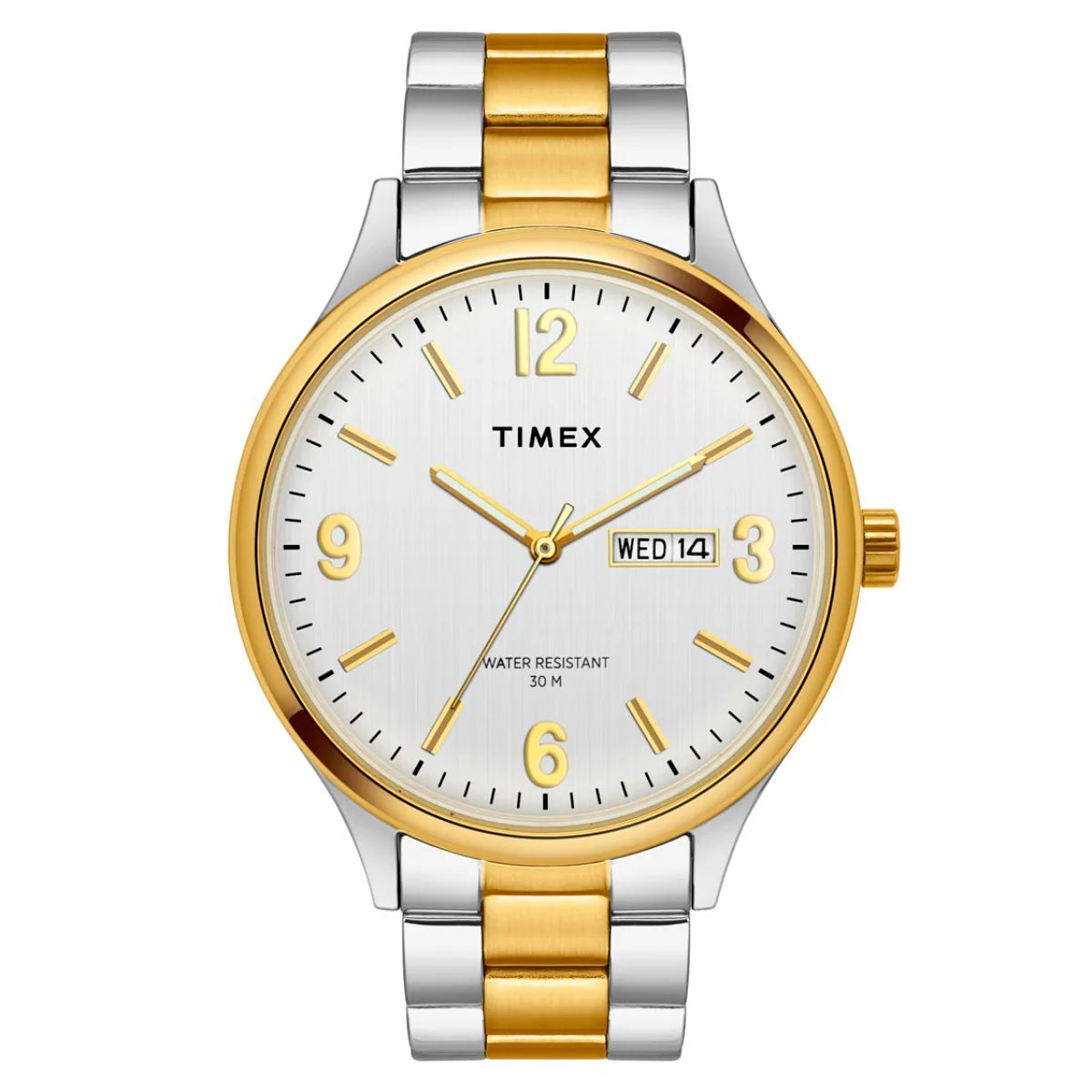 Timex Men Analog Silver Round Brass Dial Watch- TWEG18422