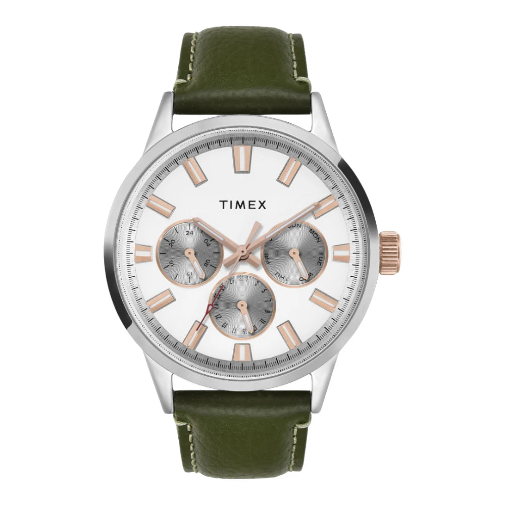 Timex Men White Round Multifunction Dial Watch- TWEG19926