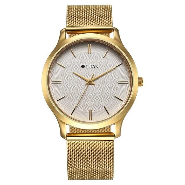 Titan Karishma Quartz Analog White Dial Stainless Steel Strap Watch for Men 1825ym11