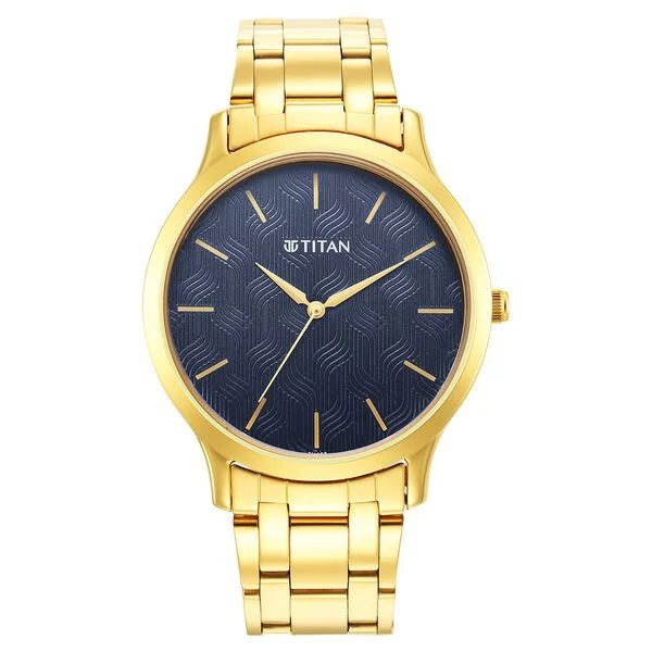 Titan Karishma Radiance Blue Dial Analog Stainless Steel Strap watch for Men 1825ym05