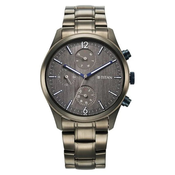 Titan Neo Splash Quartz Multifunction Anthracite Dial Stainless Steel Strap Watch for Men ns1805km07 / 1805KM07