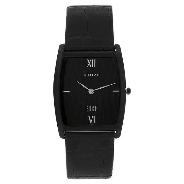 Titan Quartz Analog Black Dial Leather Strap Watch for Men 1044nl01