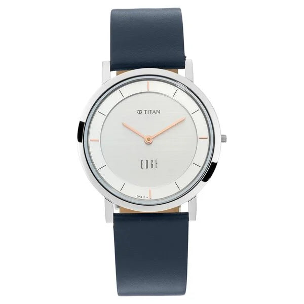 Titan Quartz Analog White Dial Leather Strap Watch for Men 1595sl06