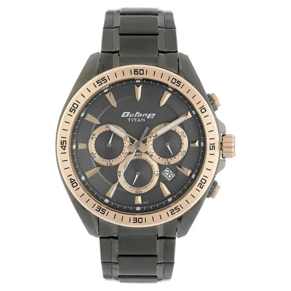 Titan Quartz Chronograph Black Dial Stainless Steel Strap Watch for Men 90103km03