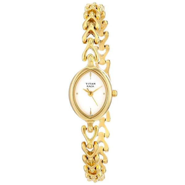 Titan Raga White Dial Women Watch With Metal Strap 2370ym01