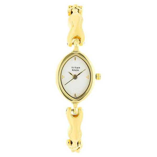 Titan Raga White Dial Women Watch With Metal Strap 2370ym03