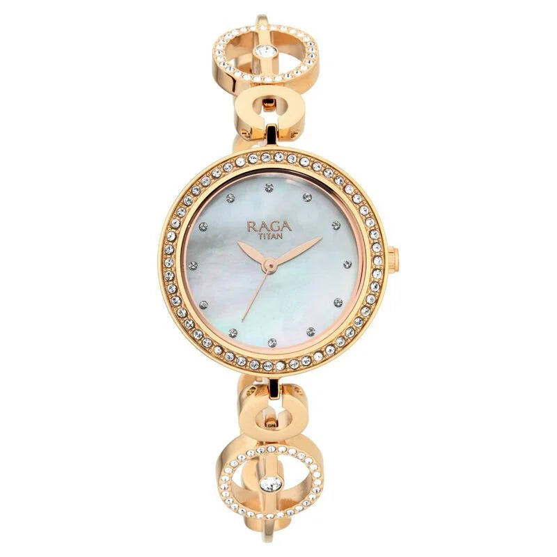 Titan Raga Mother of Pearl Dial Women Watch With Metal Strap 2539wm03