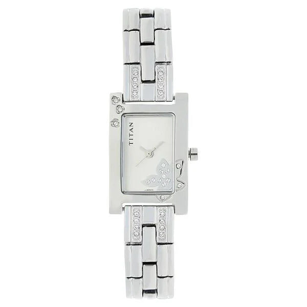 Titan Raga Silver Dial Analog Metal Strap Watch for Women 9716sm01