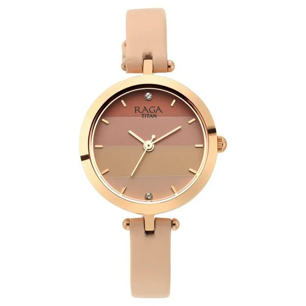 Raga Women's Blossom Elegance Pastel Pink Dial & Leather Grace Watch 2606wl02