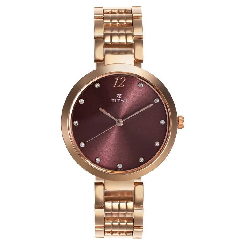 Titan Sparkle Purple Dial Analog Stainless Steel Strap Watch for Women ns2480wm02